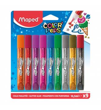 Maped color glitter glue 9 color set.