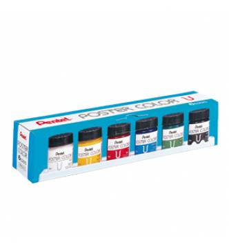 Poster color in bottle 6 color set. Pentel WPU26