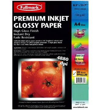 A4 Inkjet Premium Glossy Paper, Fullmark PPIGL20