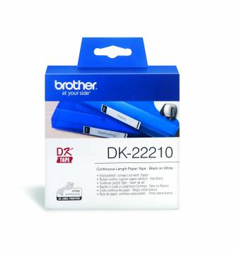 Brother DK22210 white continuous paper tape.29mm width