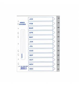 A4 Jan to Dec 12 Part PVC Filing Divider .