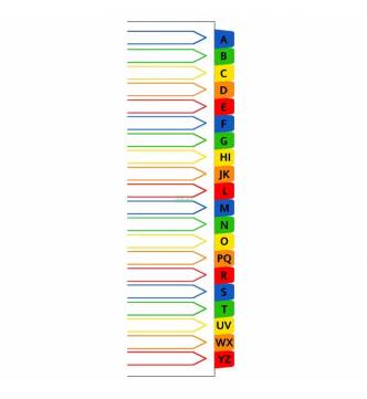 A4 A~Z Filing Divider  with color tap, ifax 4AZP