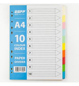 A4 10 Colour Paper Divider.