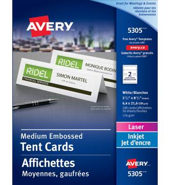 Tent Card 64mm x 216mm Avery 5305
