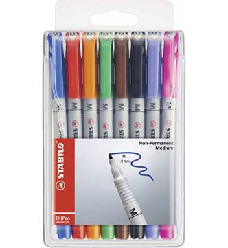 OHP Washable marker set of 8 color #Stabilo 853/8-Medium.