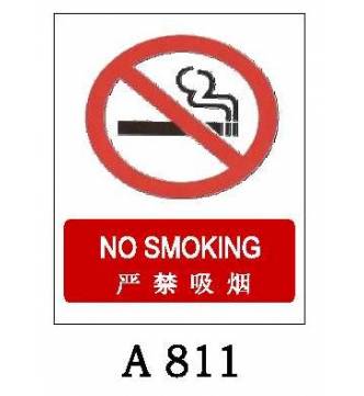 No Smoking Plastic Sign 200 x 280mm (8 x 11 inch.)  A-811