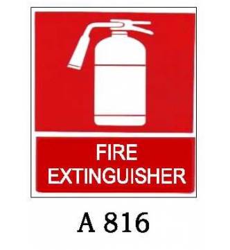 Fire Extinguisher Plastic Sign 200 x 280mm (8 x 11 inch.) A-816