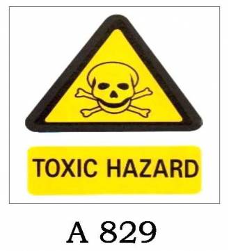 Toxic Hazard Plastic Sign 200 x 280mm ( 8 x 11 inch.) A-829