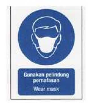 Wear Masks Plastic Sign 200 x 280mm (8 x 11 inch.) A-804