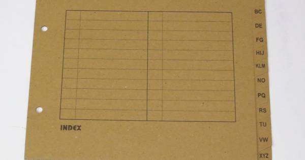 A5 A-Z Paper Arch file index