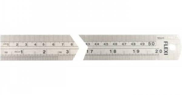 Stainless Steel Ruler 50 cm, 20 inches.
