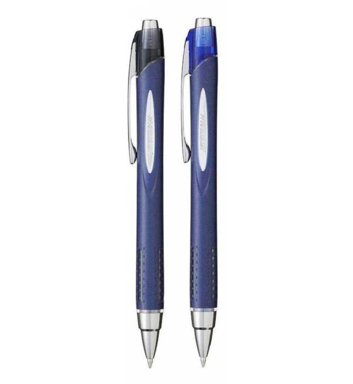 Lot De 3 Stylos Roller Uni Ball Jetstream Rétractables Rouge - Pointe 0.45mm - Encre à Séchage Rapide
